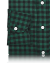 Grüner schwarzer Gingham-Twill-Flanell