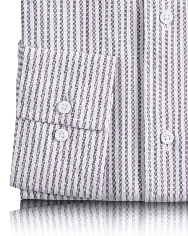 Chemise Oxford à rayures violettes