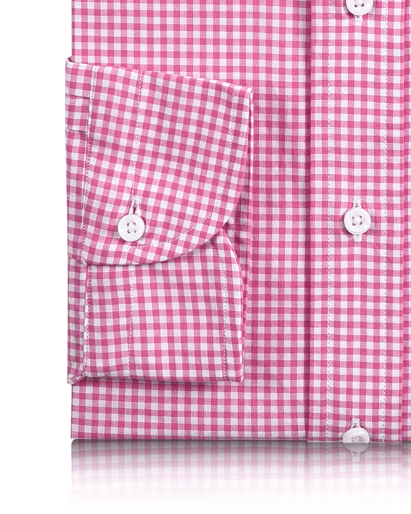 Chemise à carreaux vichy rose et blanc