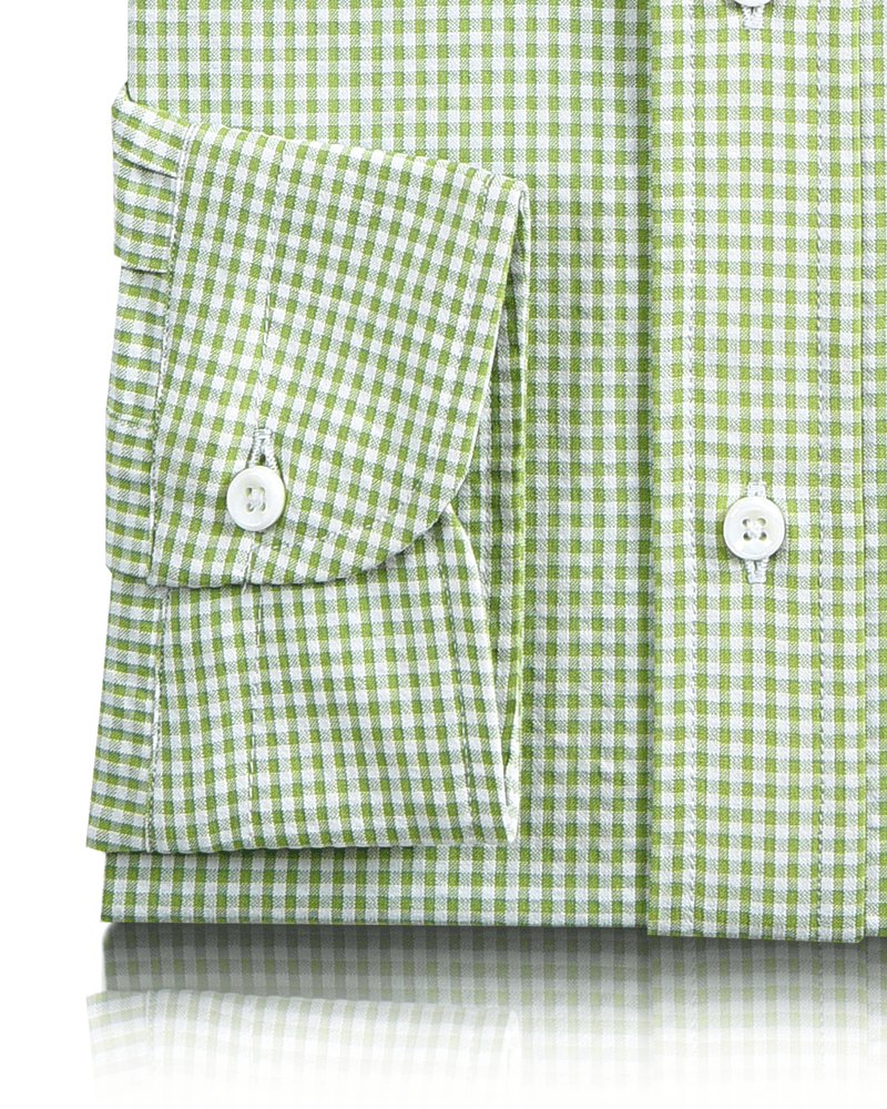 Grüner kleiner Gingham-Seersucker