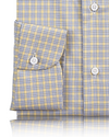 Gelbblaues Tattersall-Hemd
