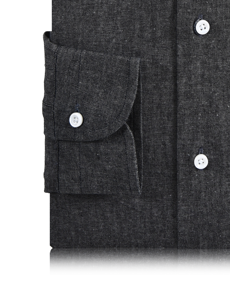 Dunkelgraues Chambray-Hemd