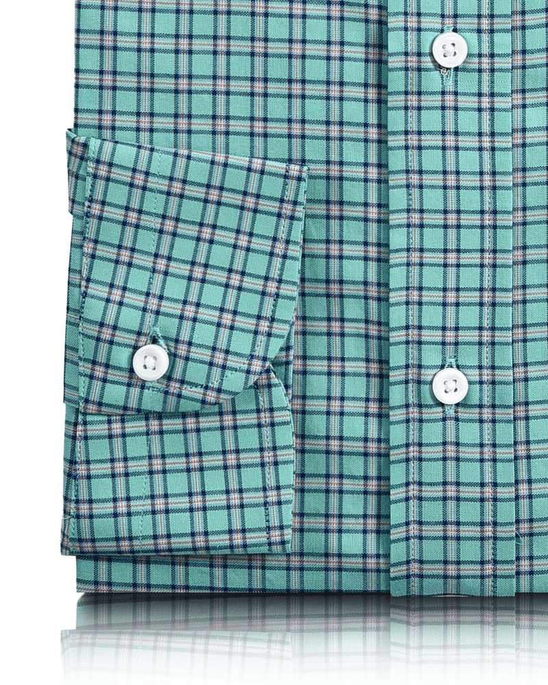 Oxford mit Karomuster in Blau und Grün