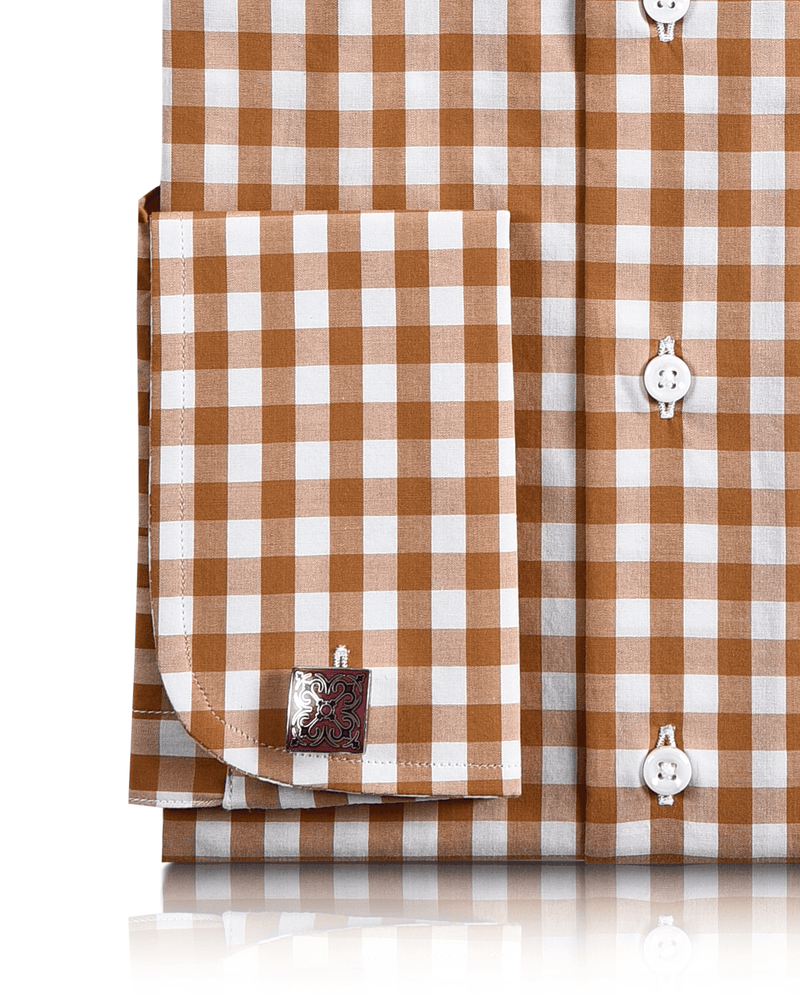 Hellbraunes Gingham-Hemd
