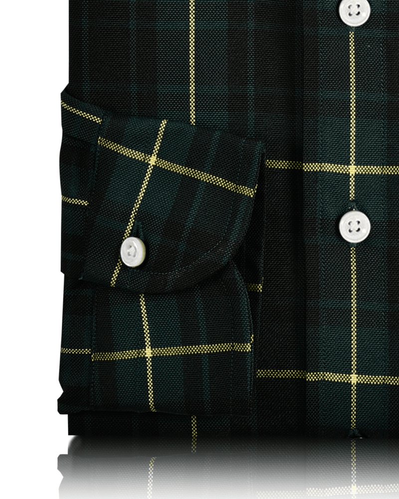Tartan-Karo-Grün-Schwarz-Gelb-Hemd