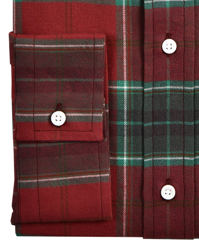 Gebürsteter Twill - Rotgrüner Tartan