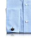 Zegna Hellblaues Kleid mit Fischgrätenmuster