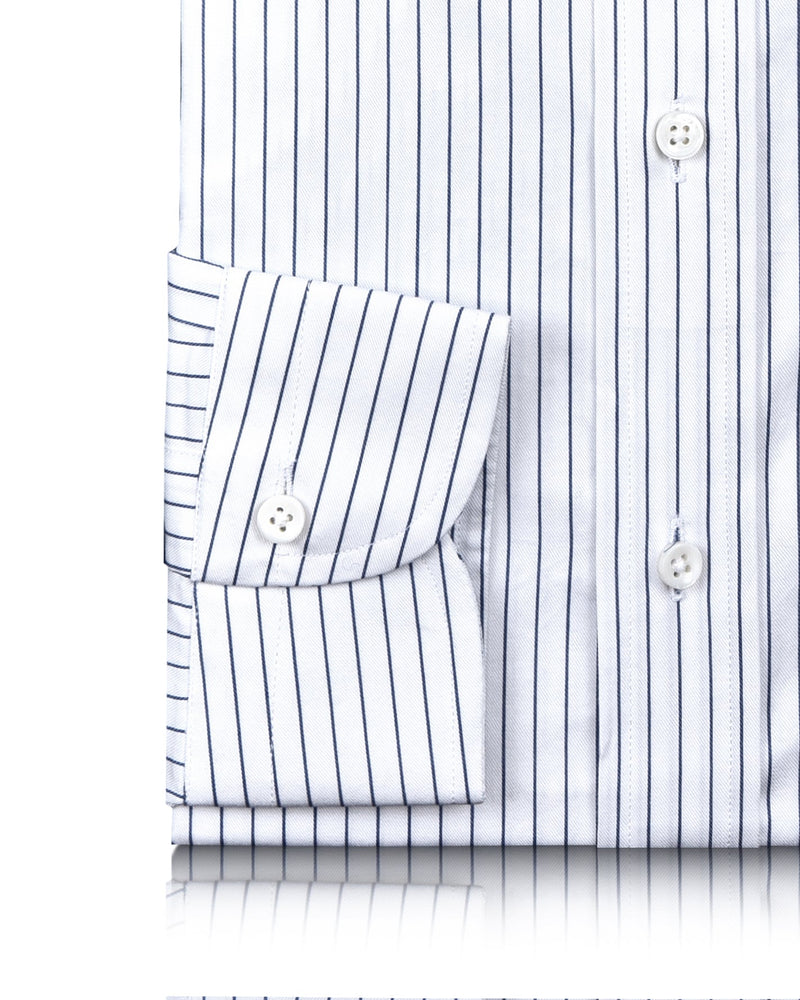 Luxire Presto: Monti Blue Pin Stripes Twill-Hemd