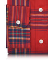 Rotes, marineblaues Flanellhemd mit Tartanmuster