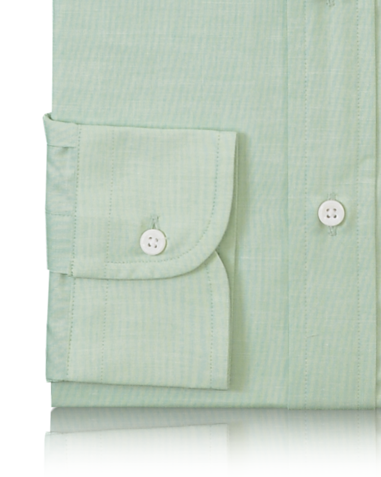 Baumwolle Poly: Grünes End-On-End-Shirt