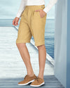 Goldgelbe Leinenshorts