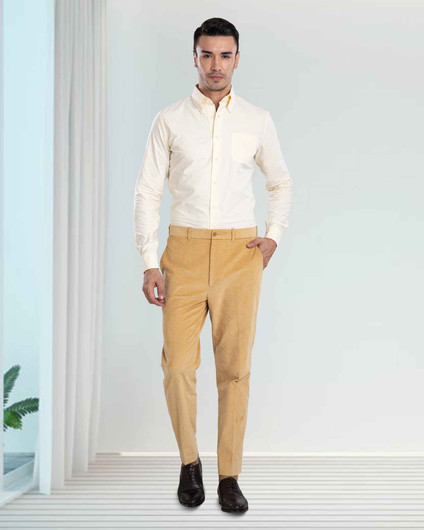 EZS Pale Yellow Oxford Shirt