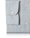 Blau-Schwarz auf cremefarbenem Tattersall-Twill