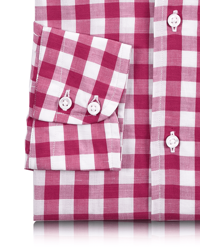 Baumwollleinen - Rosa-weißer Gingham