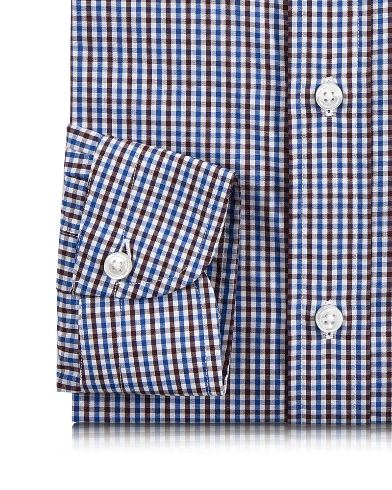 Blau-Braun-weiße Gingham-Karos