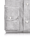 Linen: Olive Green Graph Checks On White