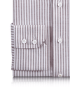 Bordeauxrotes, gestreiftes Oxford-Hemd mit knitterfreiem Material