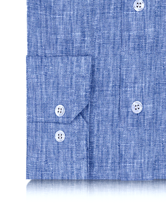 Chemise en lin bleu foncé