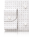 Linen: Grey Printed Marks On White