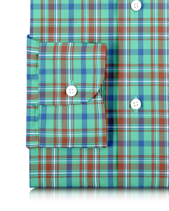 Grüner, rostblauer Tartan-Karo-Twill