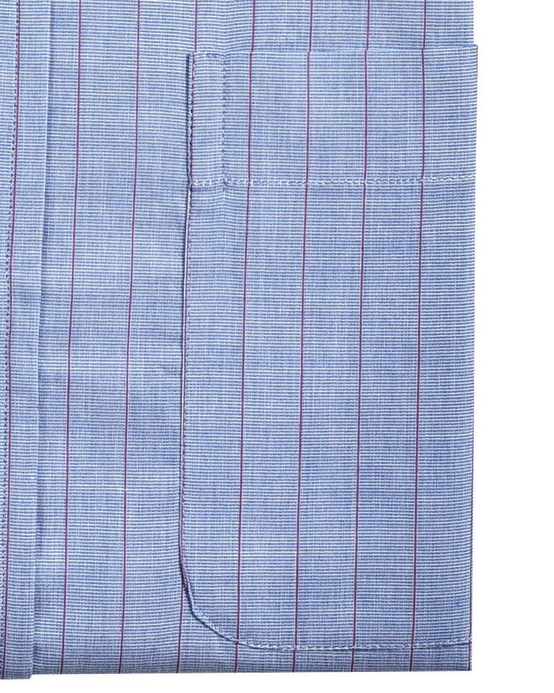 Pink Pin Stripes on Blue End on End