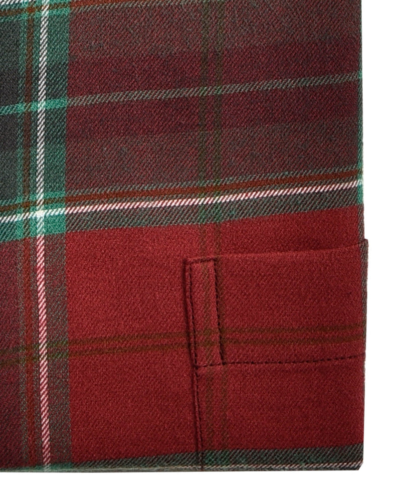 Gebürsteter Twill - Rotgrüner Tartan