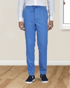 Pantalon à cordon de serrage en sergé bleu cobalt clair