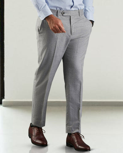 Pantalon habillé en flanelle gris clair Vitale Barberis Canonico