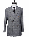 Dugdale Tweed-Doppelreiher-Jacke in Hellgrau und Blau