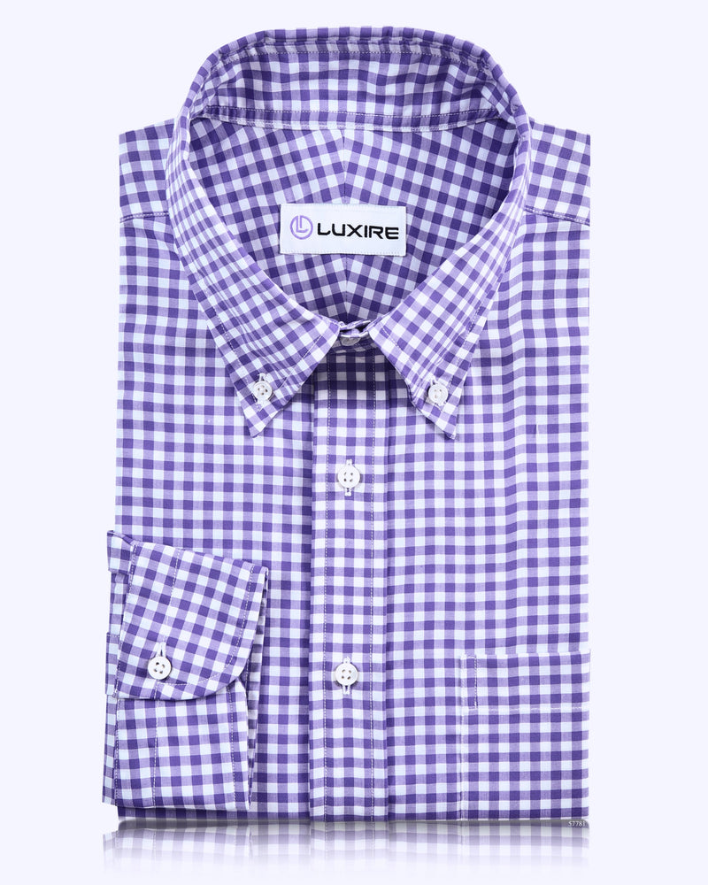 Lila Gingham-Hemd