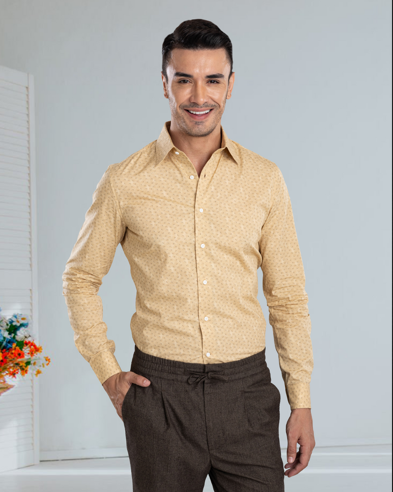 Mini Florals On Beige Shirt