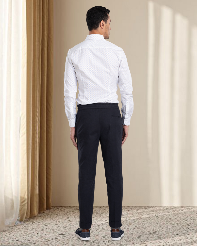 Brown Blue Mini Alphabets Prints Shirt