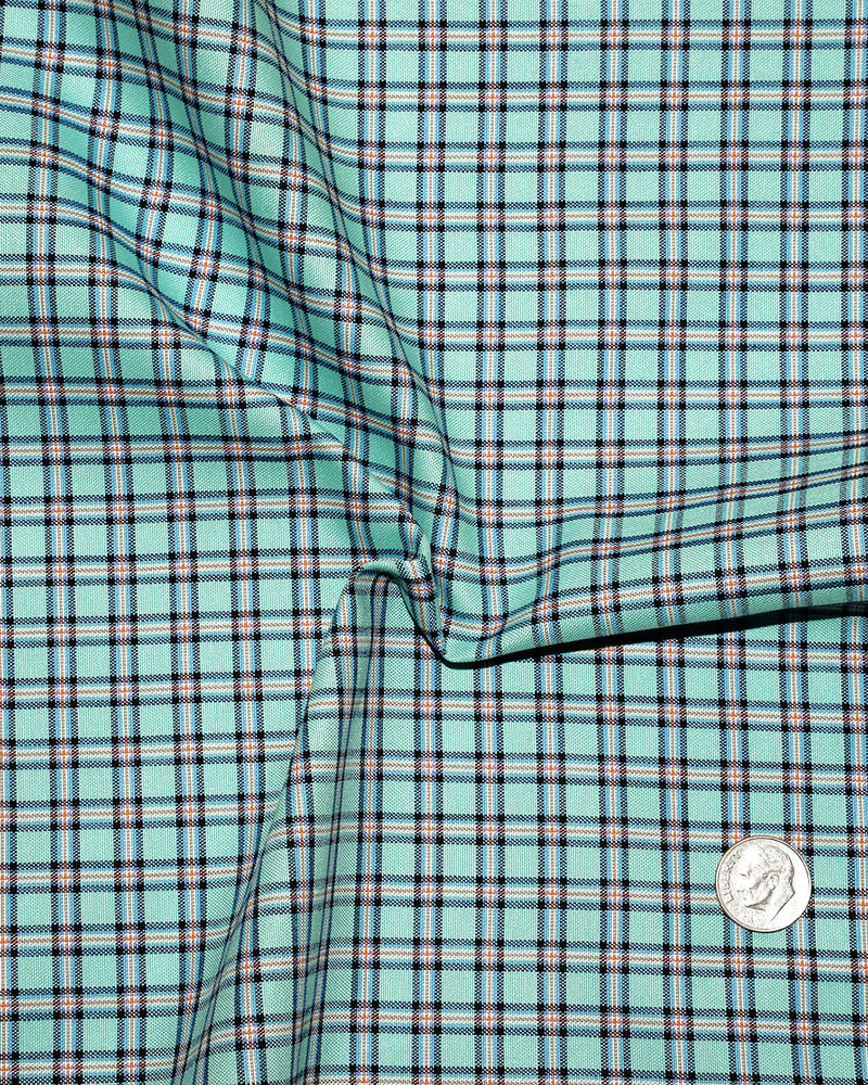Oxford mit Karomuster in Blau und Grün