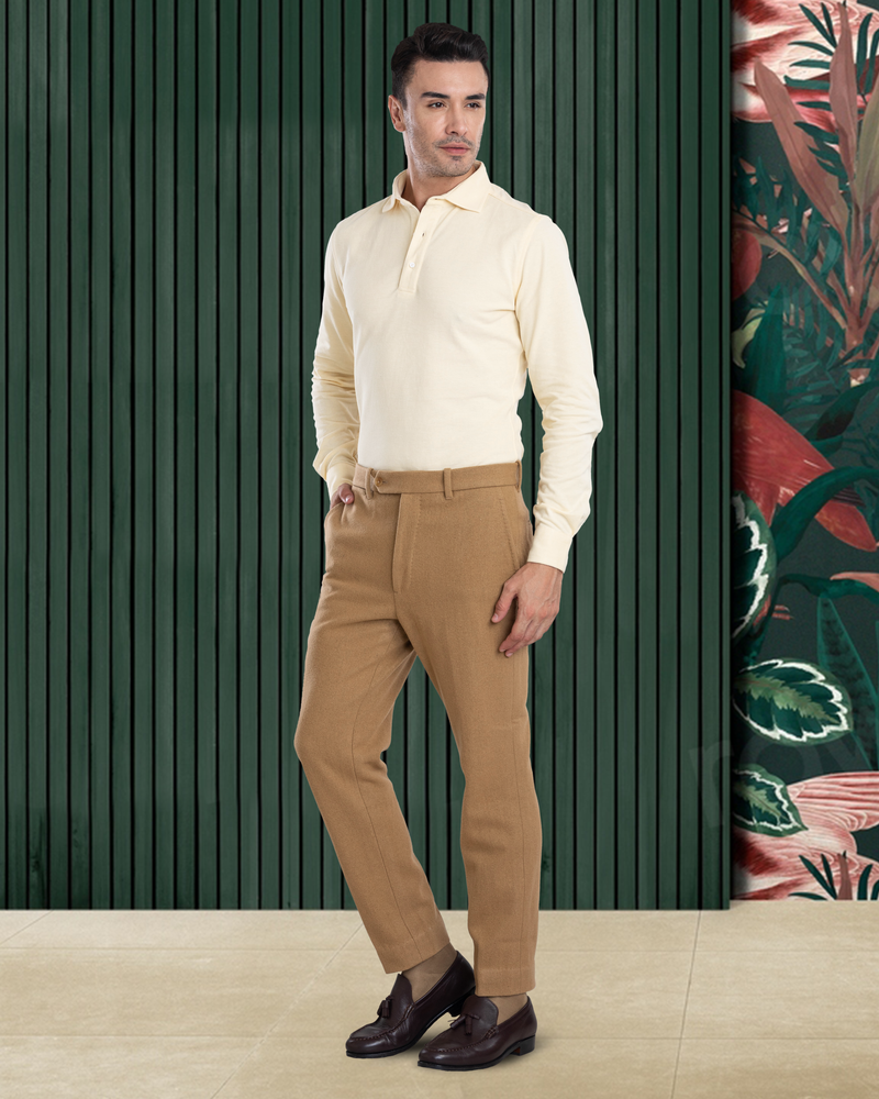 Kamelwollflanellhose