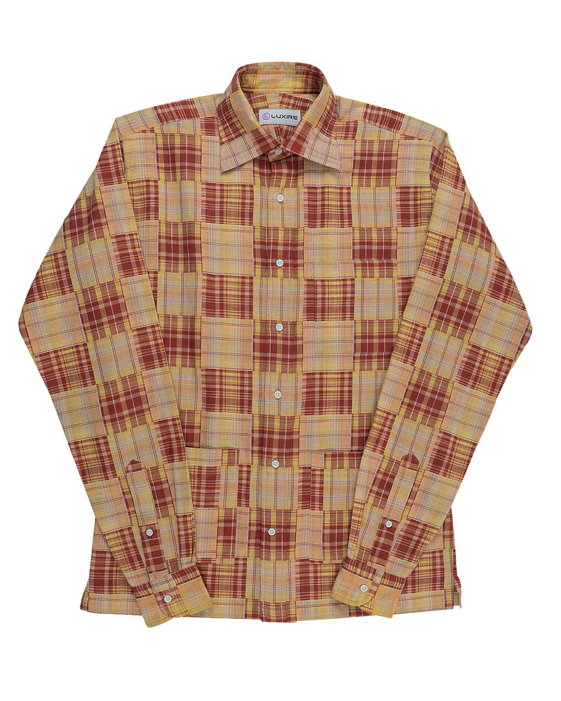 Weicher heller Sommer: Roter gelber Madras-Fleck
