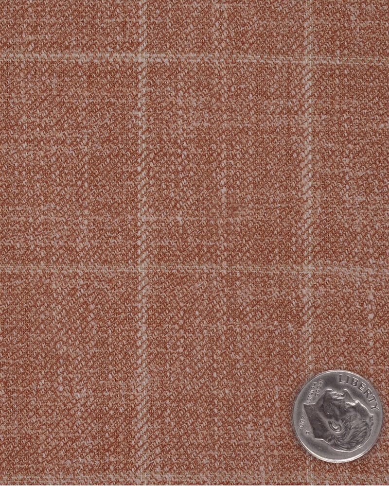 Ethomas glänzende ingwerorangefarbene karierte Jacke mit Fensterscheibe