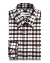 Brauner hellbrauner weißer Twill-Flanell