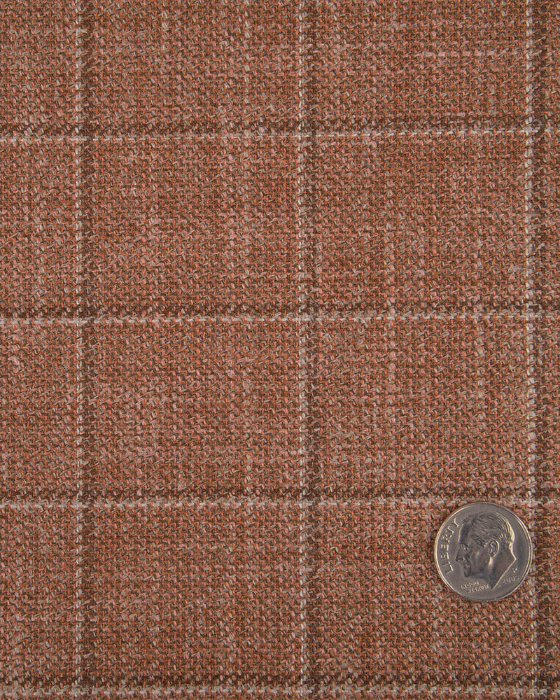Ethomas Ziegelbraune, weiße, karierte Jacke