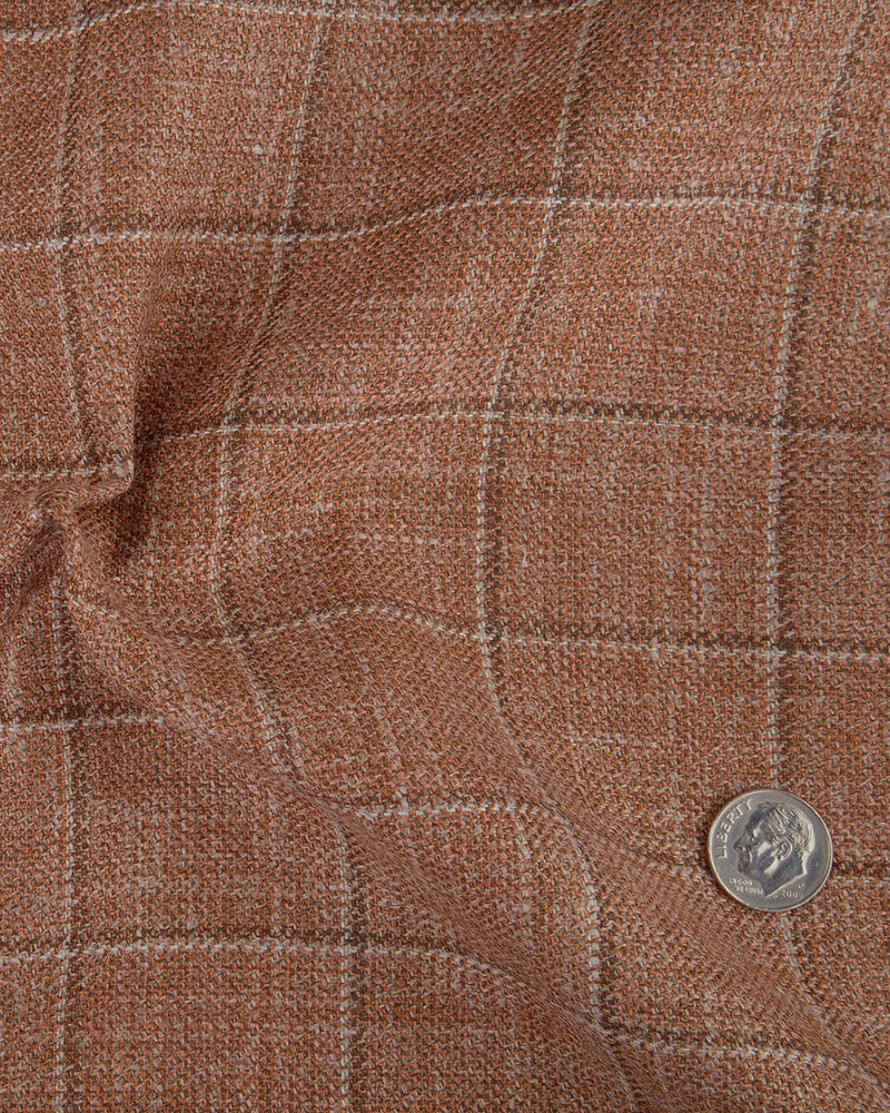 Ethomas Ziegelbraune, weiße, karierte Jacke