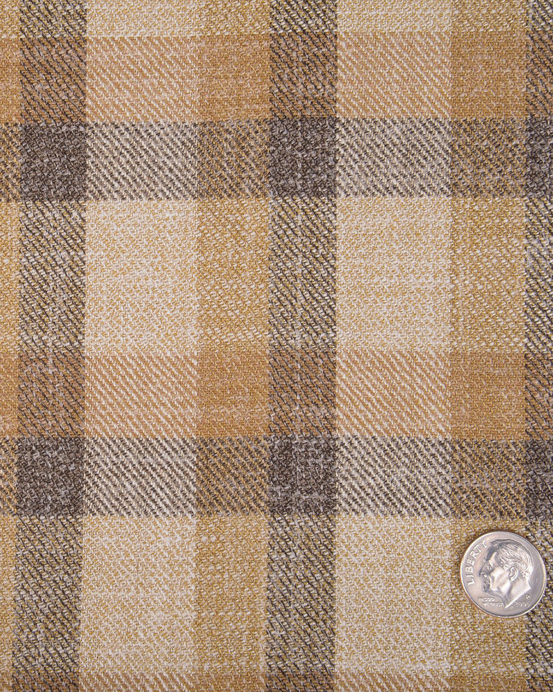 Ethomas olivgrüne beige senfkarierte Jacke