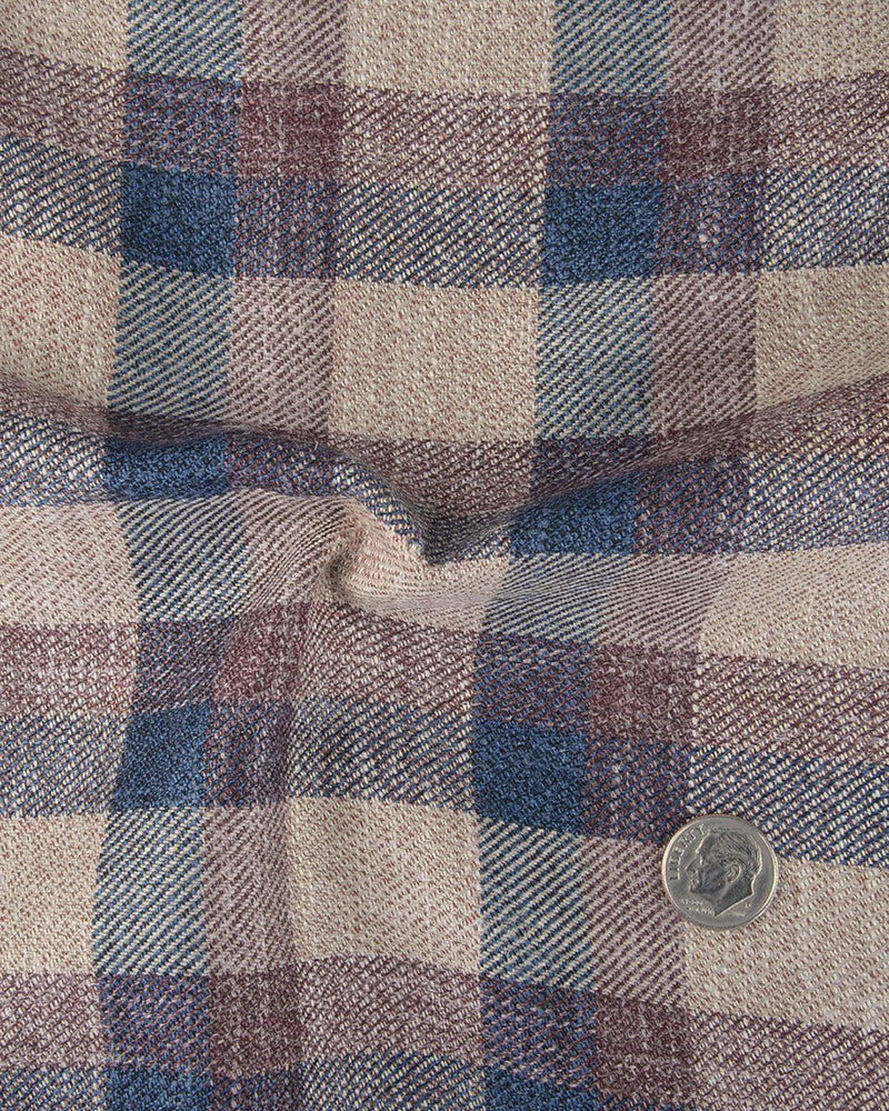 Ethomas Light Peach Blue Voilet Checks Jacke