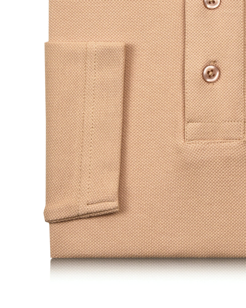 EZS Aria Beige Langarm-Polo