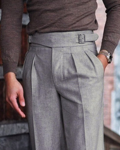 Pantalon Gurkha en Vitale Barberis Canonico - Flanelle Gris Clair