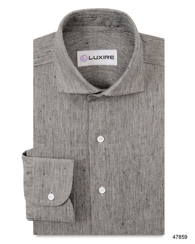 Linen: Raw Slubby Ecru Black