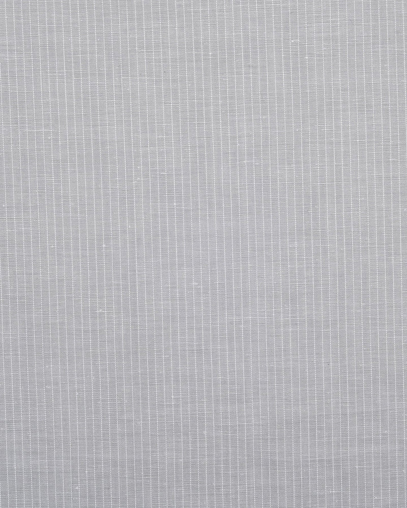 Cotton Linen: White Hairline Stripes On Grey