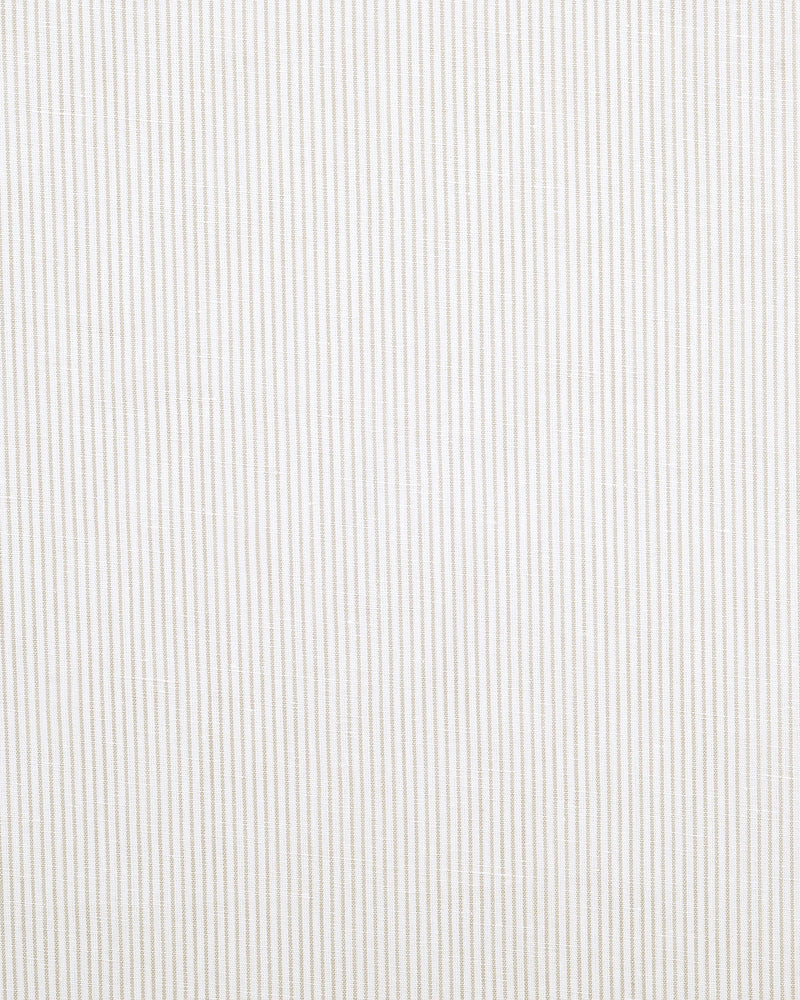 Cotton Linen: Fade Brown Dress Stripes On White
