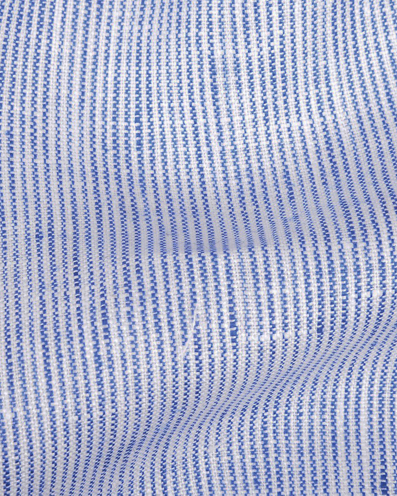 Linen: Blue White Dress Stripes