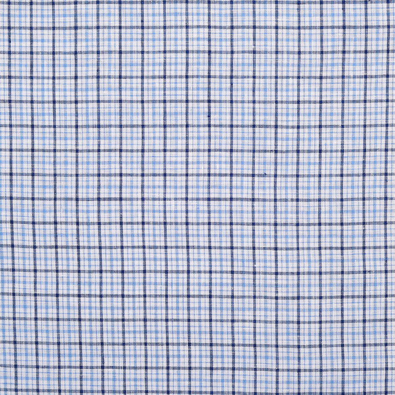Linen: Shades Of Blue Stripes Tattersall