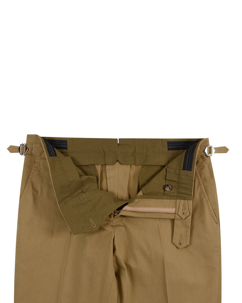 Anzughose aus goldenem Khaki-Twill