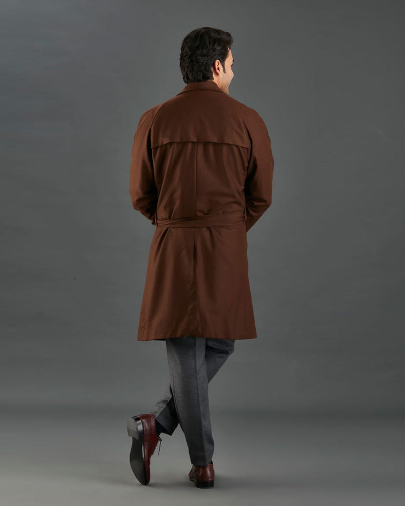 VBC Kaffeebrauner Flanell-Übermantel